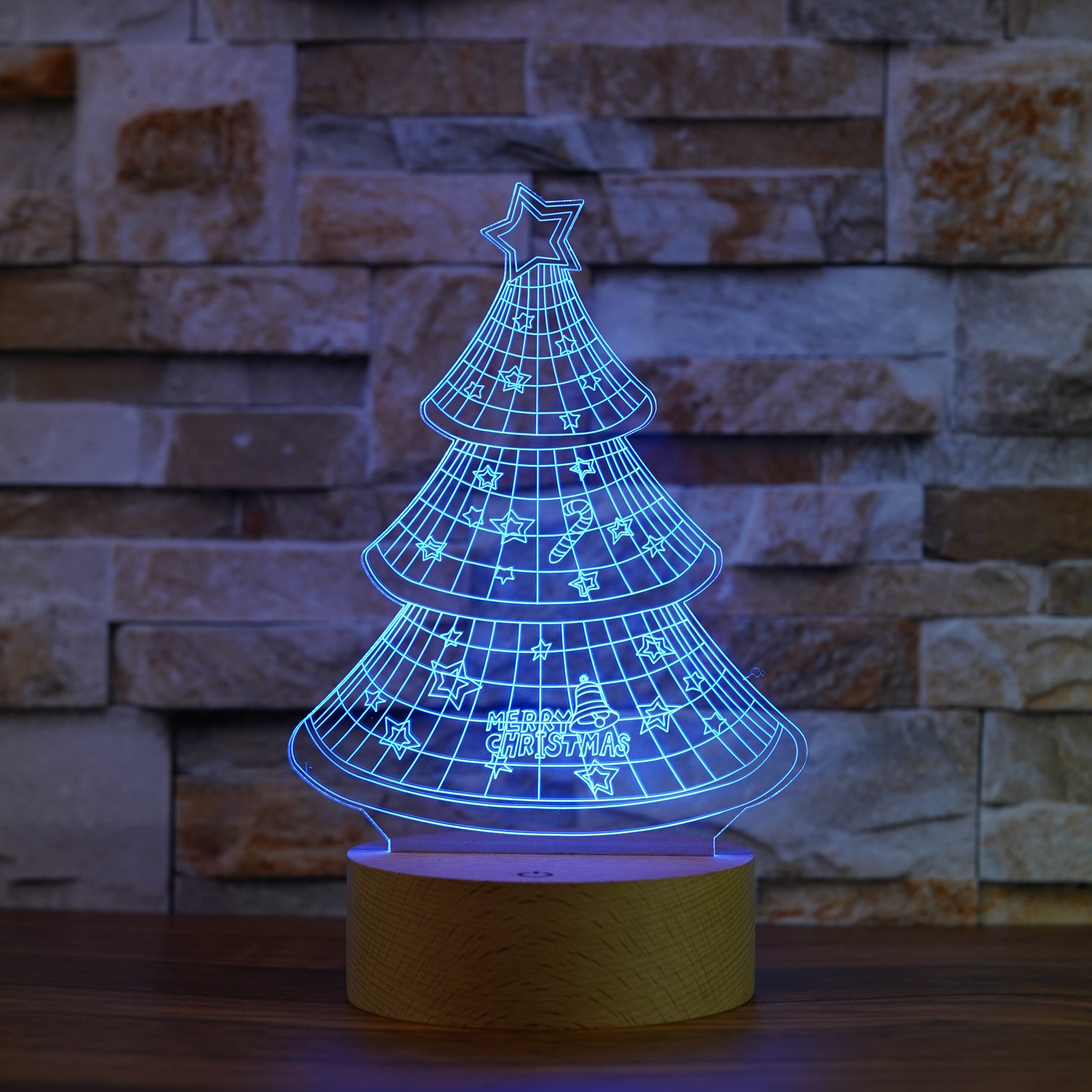 3D Hologram illusion Christmas Tree LED Night Light Lamp –